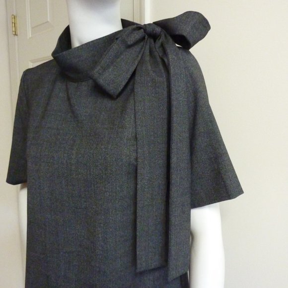 P.A R.O.S.H Bow and Feather Short Sleeve Dress - Picture 7 of 9